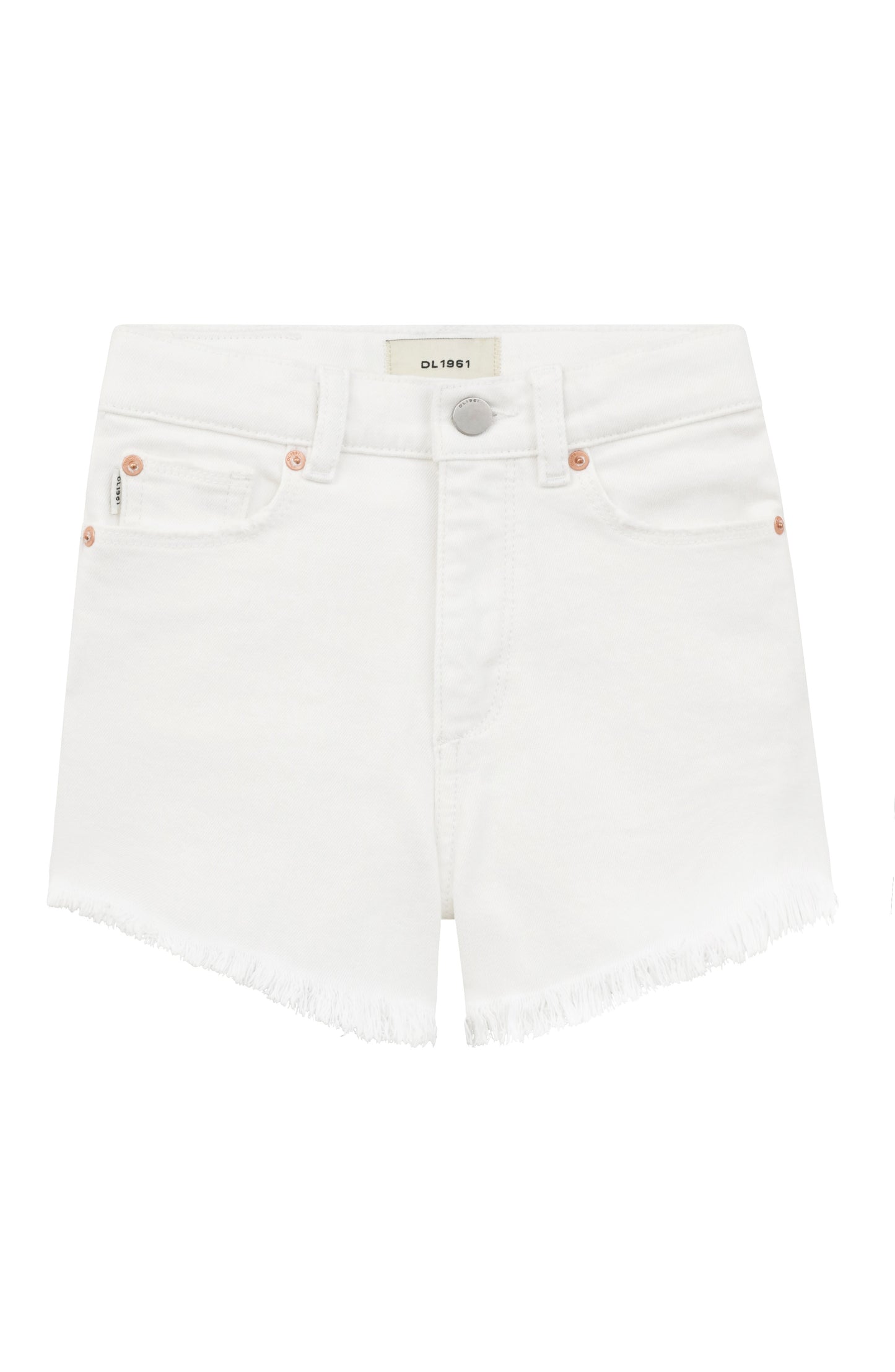 Lucy White Frayed Denim shorts
