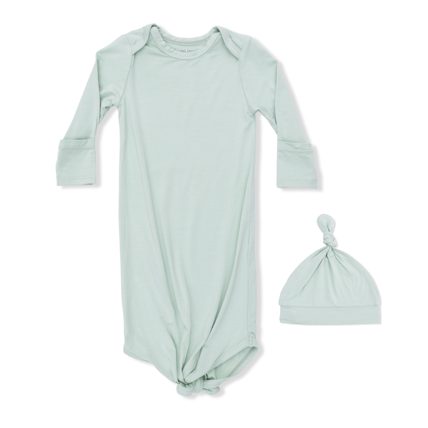 Knotted Gown And Hat, Solid Cameo Green