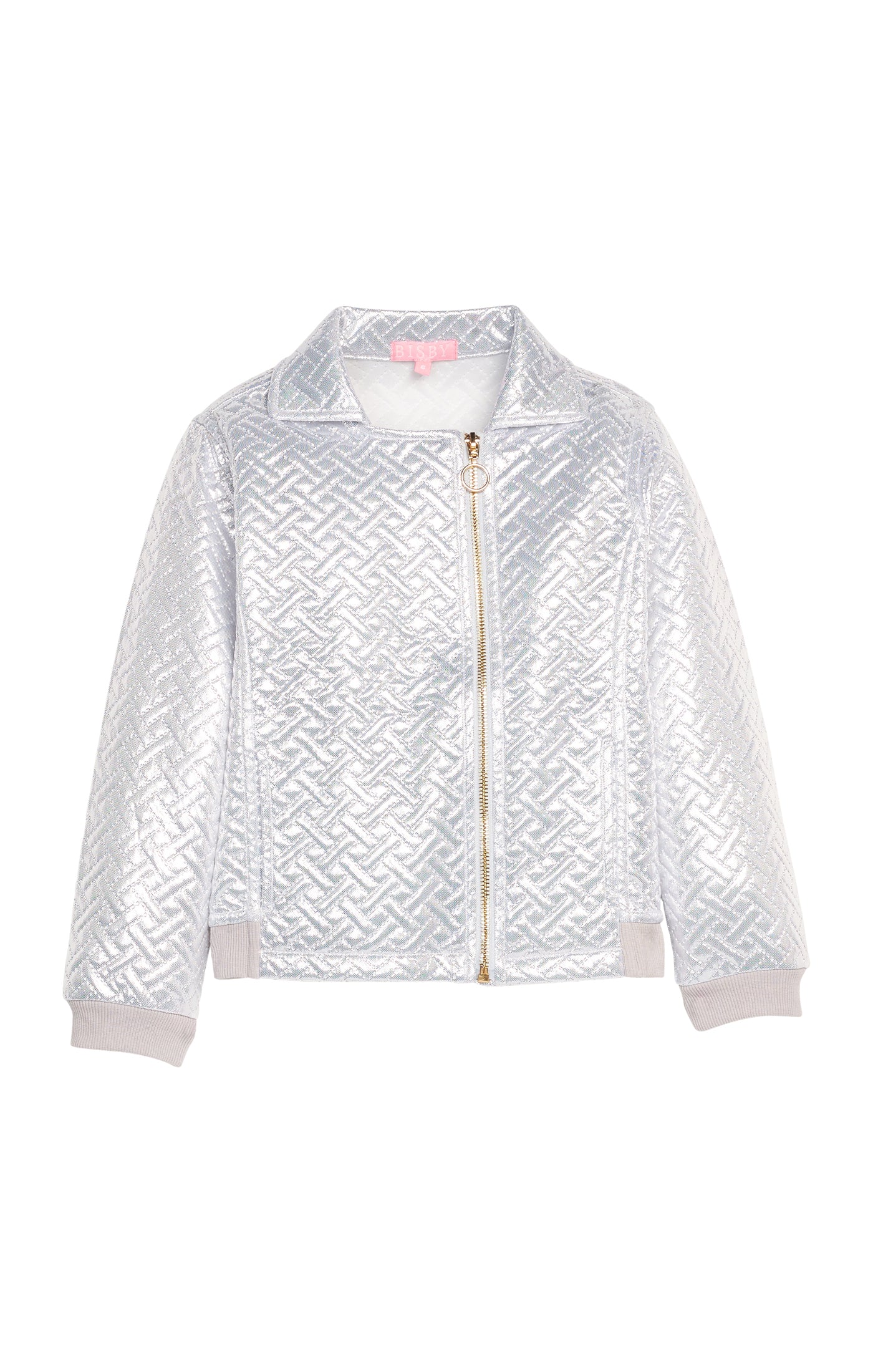 Quilted Moto Jacket, Silver