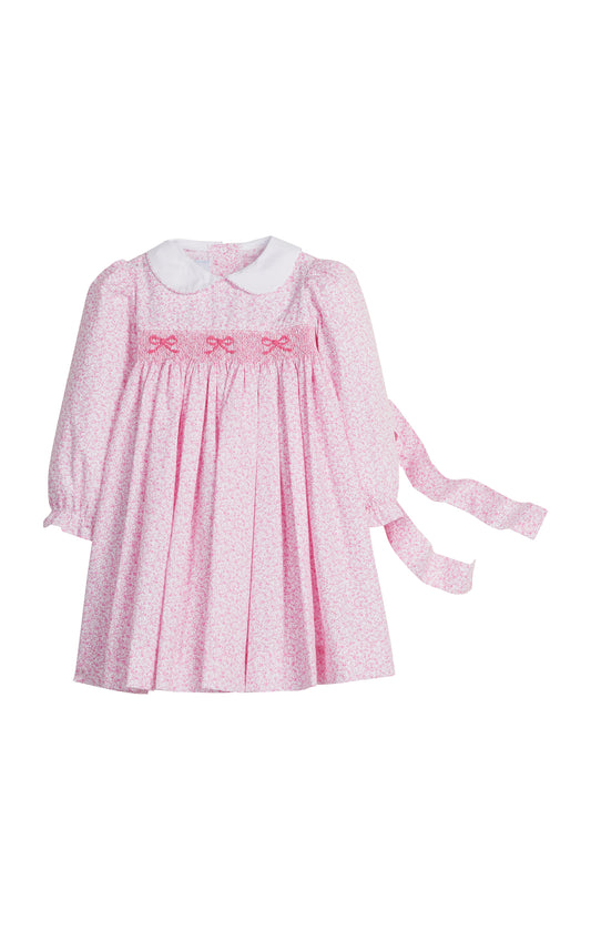 Smocked Natalie Dress, Pink Vinings