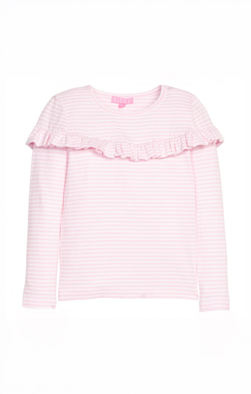 Emily Top, Pale Pink Stripe