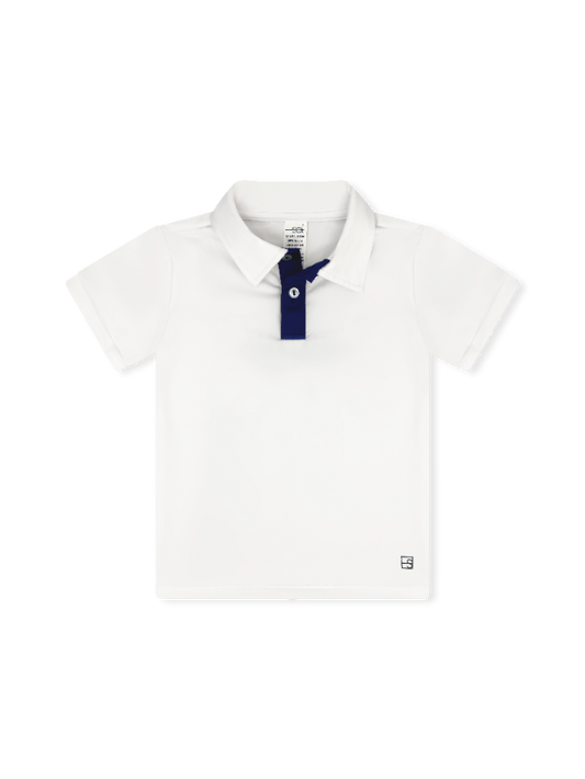 Parker Polo - Pure Coconut/Nantucket Navy