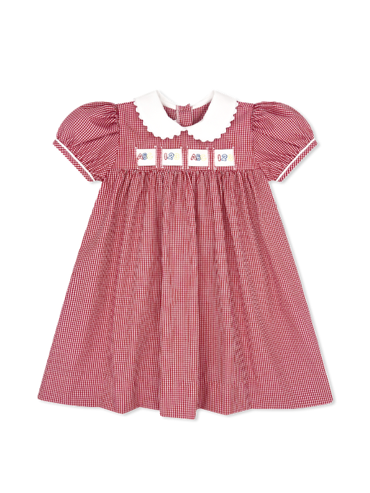 Ruth Ribbon Dress, Ridgeland Red Minigingham