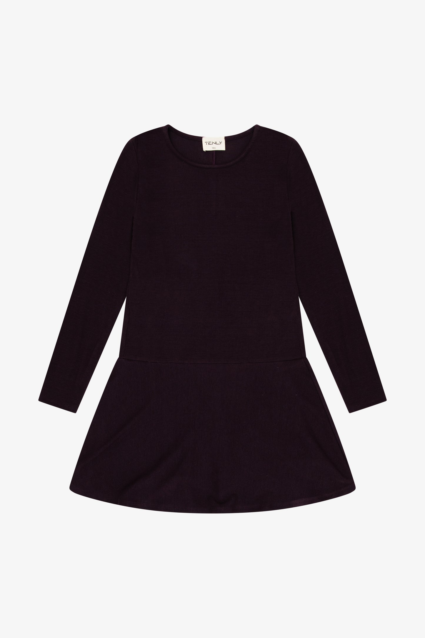 Long Sleeve Dress with Flare Hem - Moroccan Fig