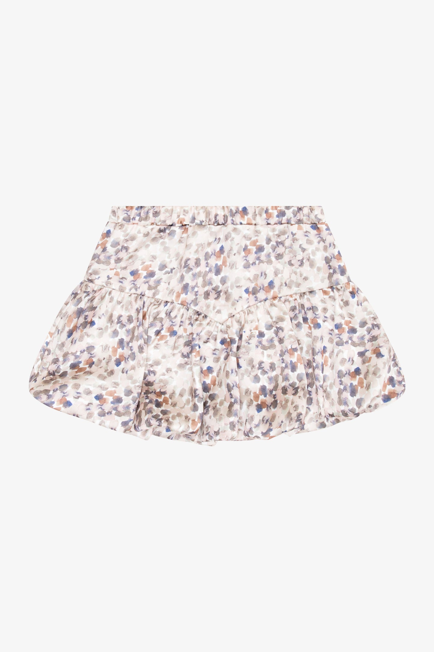 Printed Satin Tiered Bubble Skirt - Desert Sand