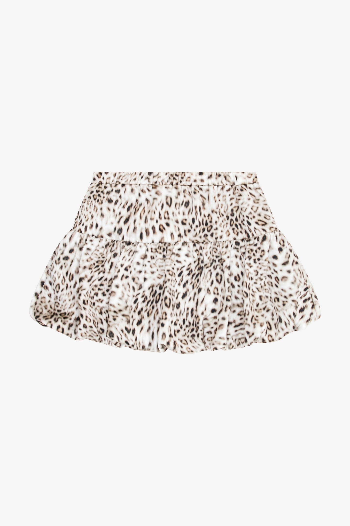 Printed Satin Tiered Bubble Skirt - Vertigo Feline
