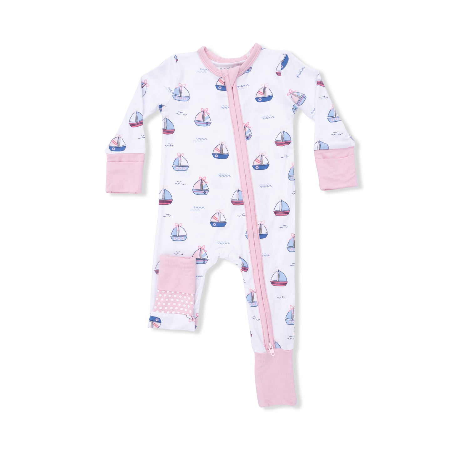 Bubbly Sailboats Pink Convertible Romper