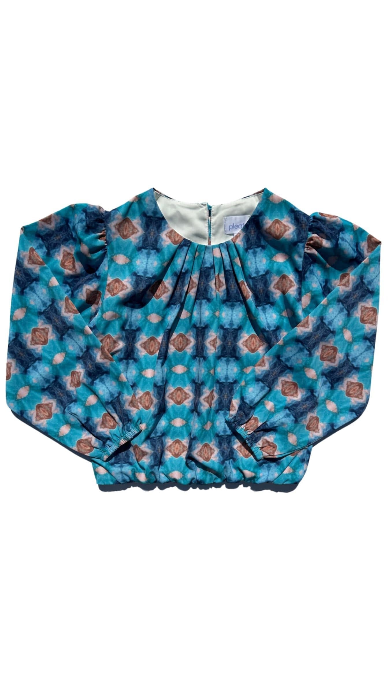 Wren Top - Blue and Brown