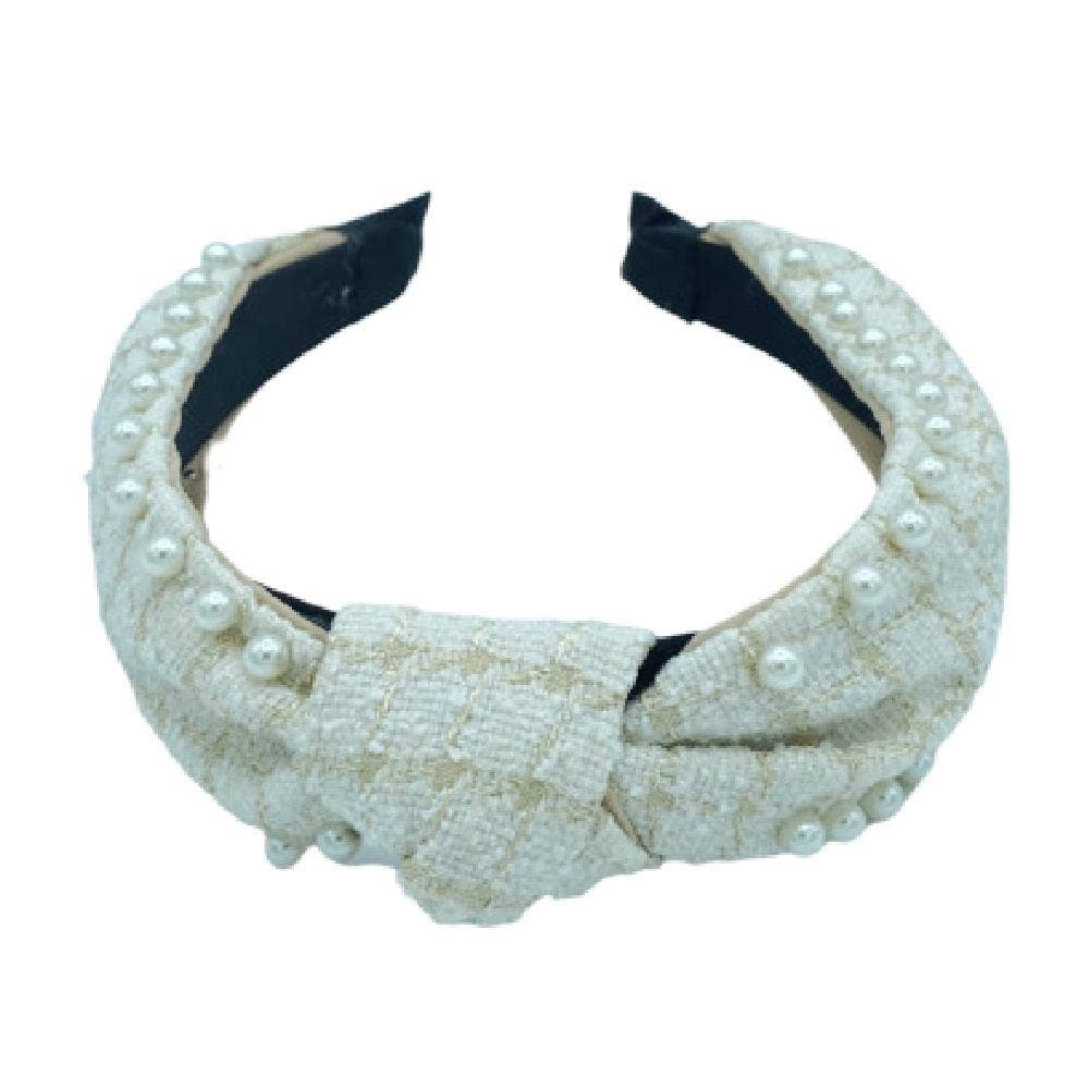 It Girl Pearl Headband - Cream