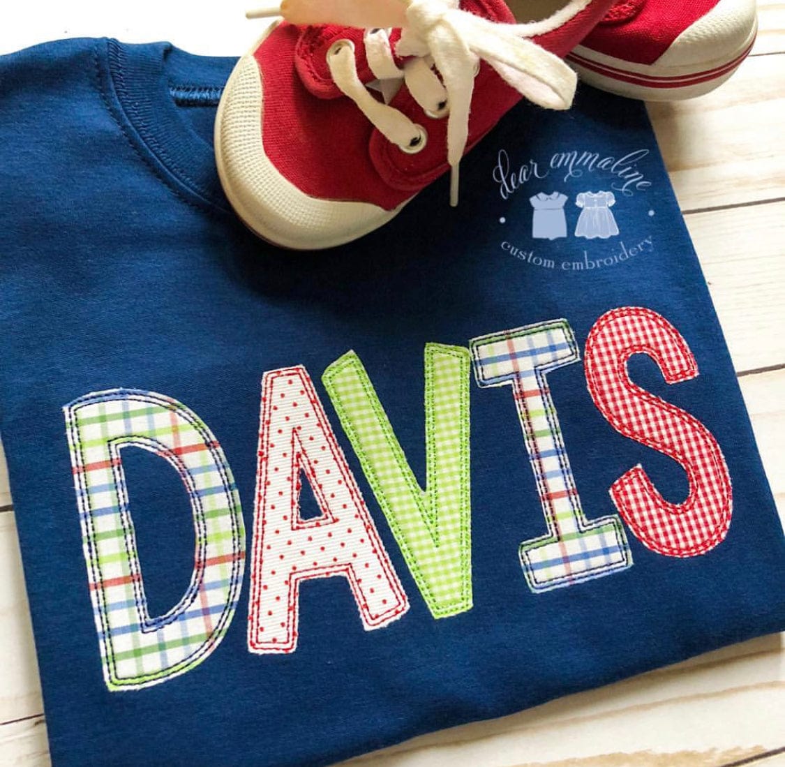 Bean Stitch Applique Name Shirt