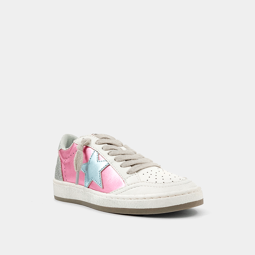 Paz Metallic Pink Sneakers, Youth