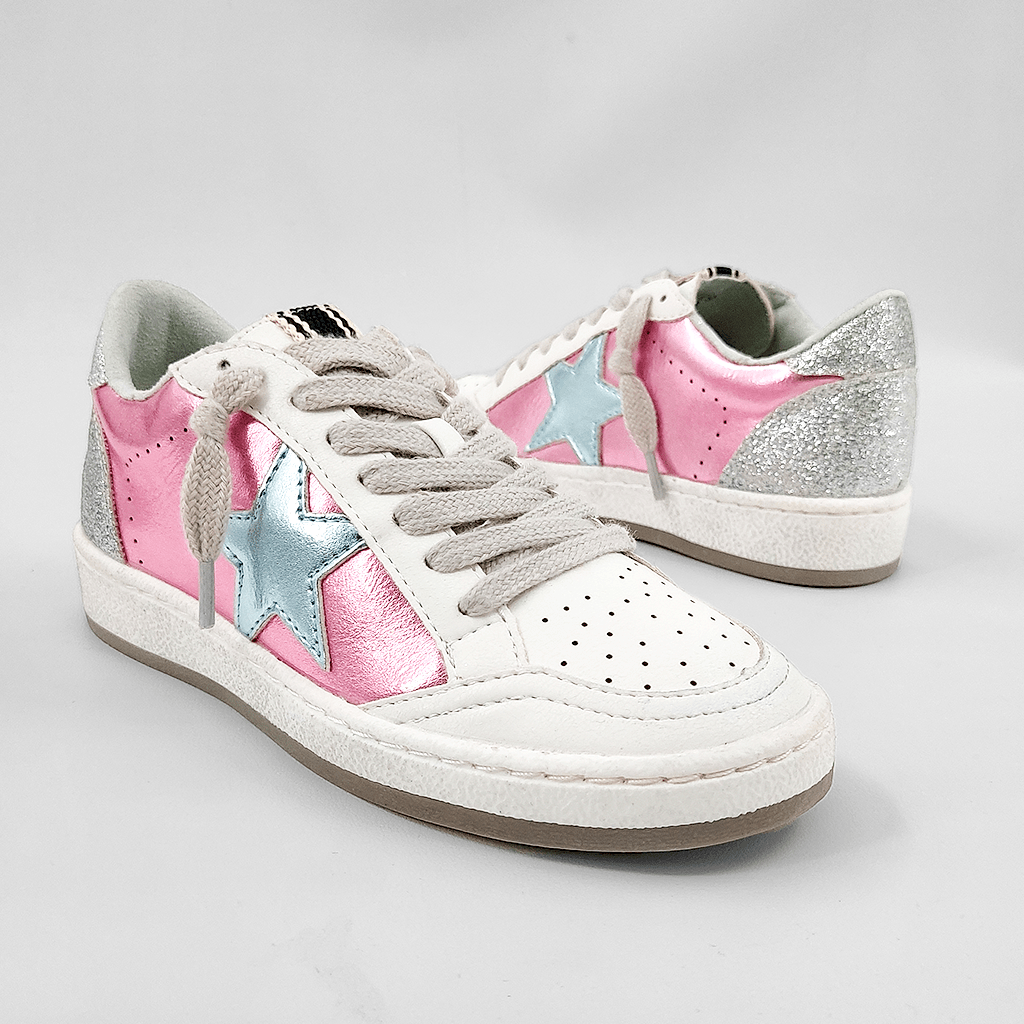 Paz Metallic Pink Sneakers, Youth