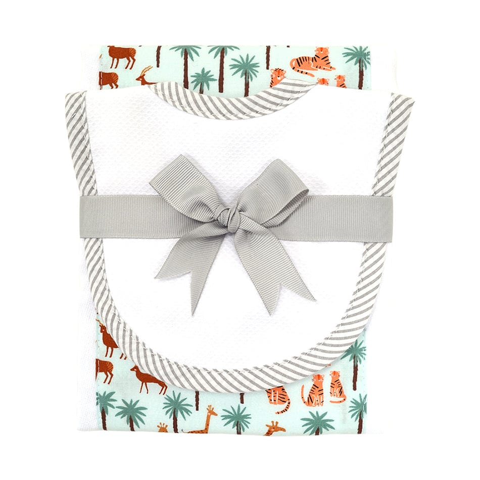 Safari Drooler Bib & Burp Set