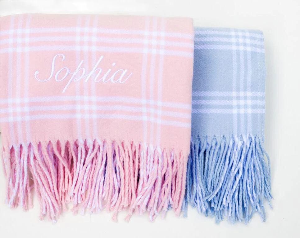 Window Pane Check Flannel Baby Blanket