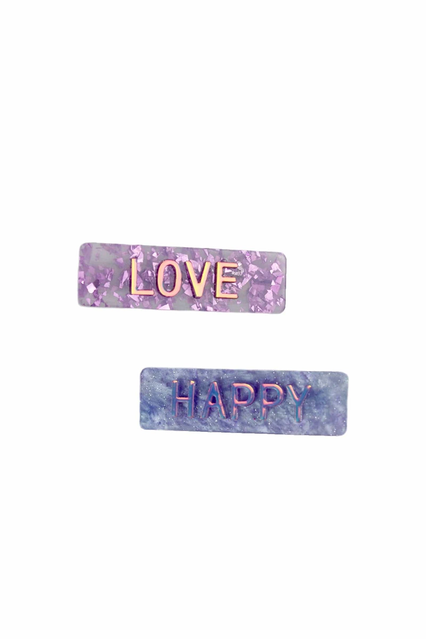 Happy Love Hair Clips (2 pc)