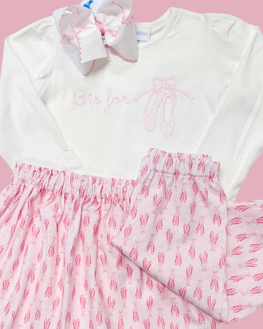 "B is for" Ballet Shadow Embroidery Shirt