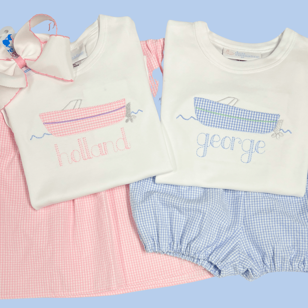 Girls Speedboat Applique Shirt