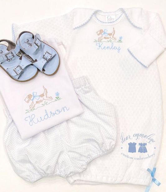 Running Pup Embroidery Shirt