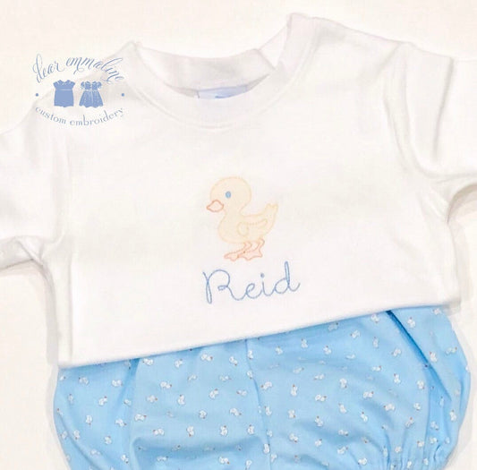 Boys Shadow Embroidery Duck Shirt