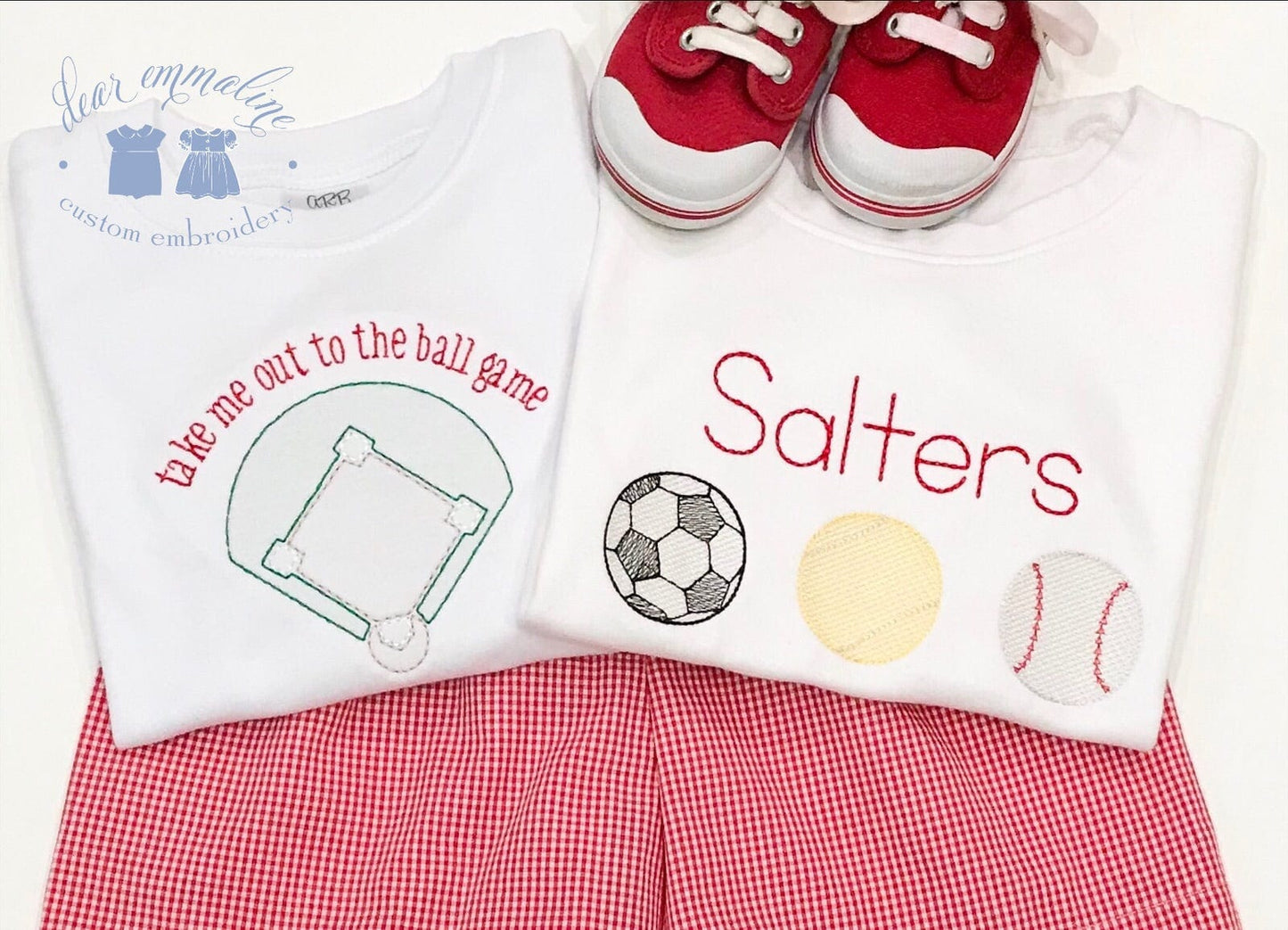 Baseball Field Shadow Embroidery Shirt