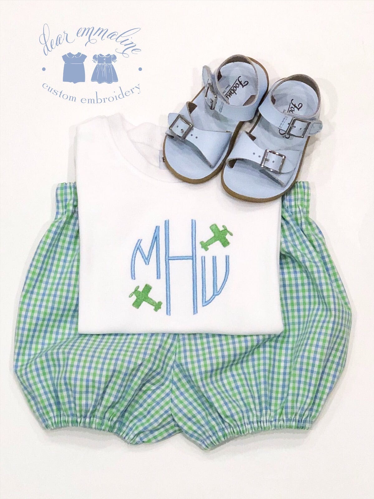 Boys Airplane Monogram Shirt