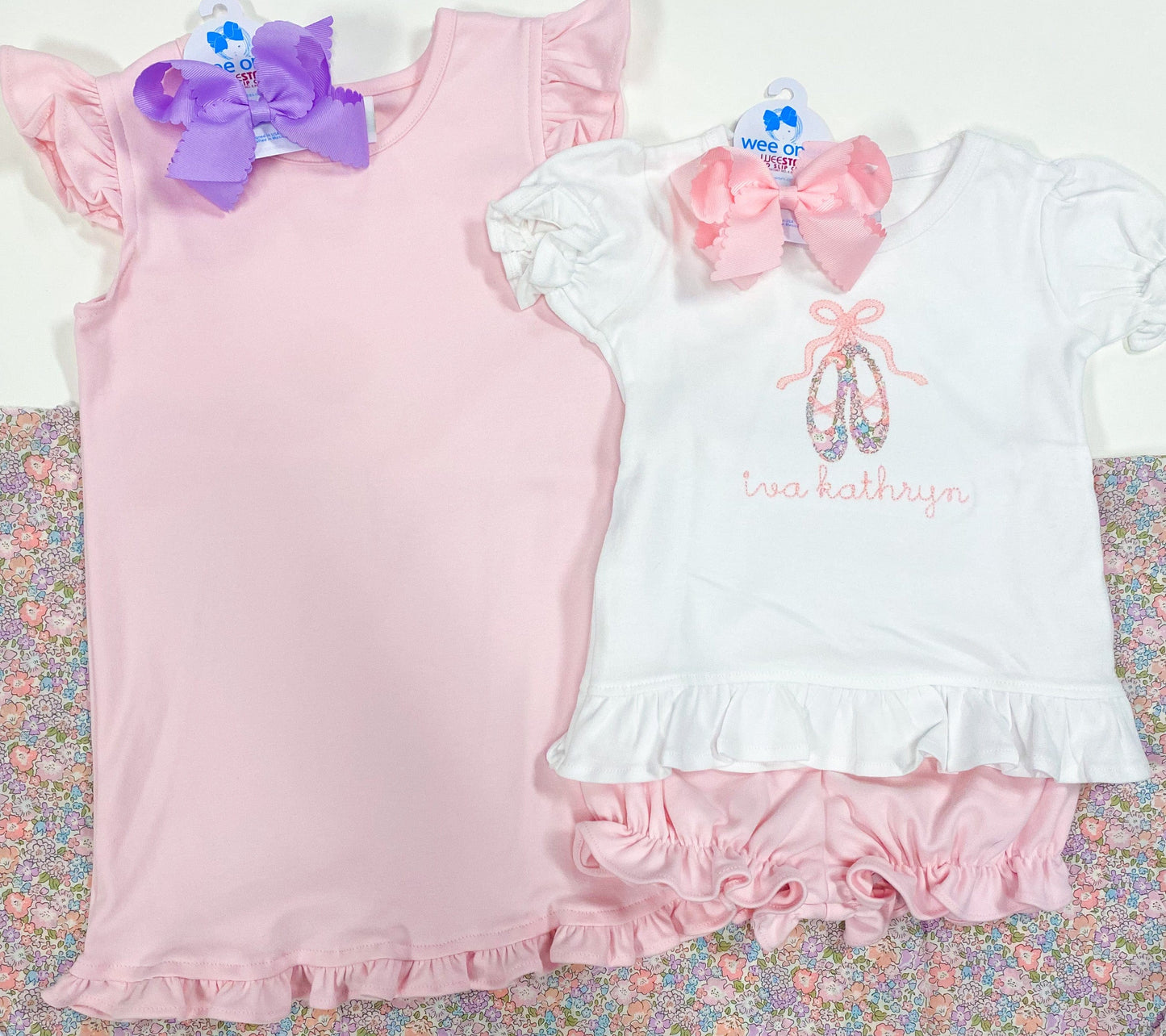 Girls Ballet Slipper Applique Shirt