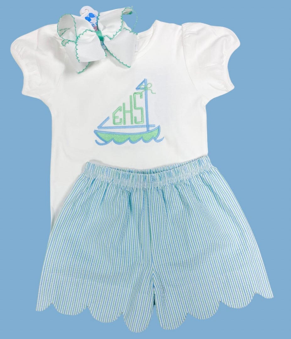 Girls Set Sail Monogram Shirt