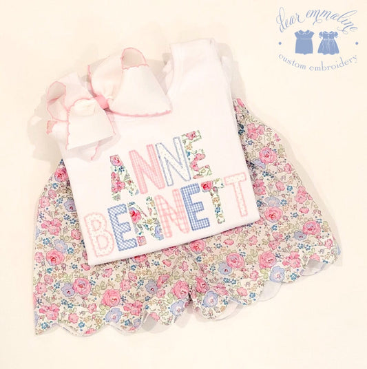 Girls Applique Name Shirt