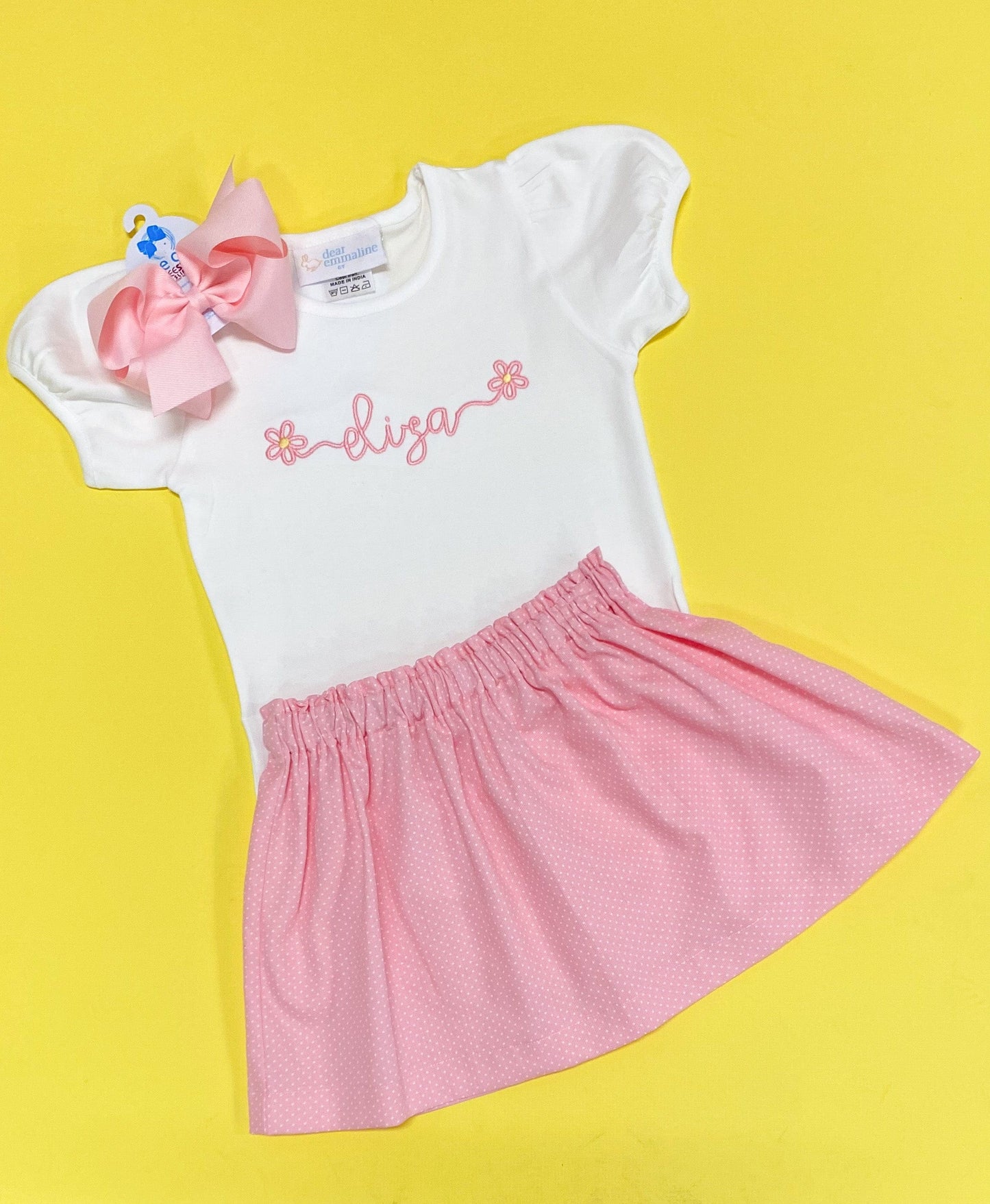 Girls Flower Power Name Shirt