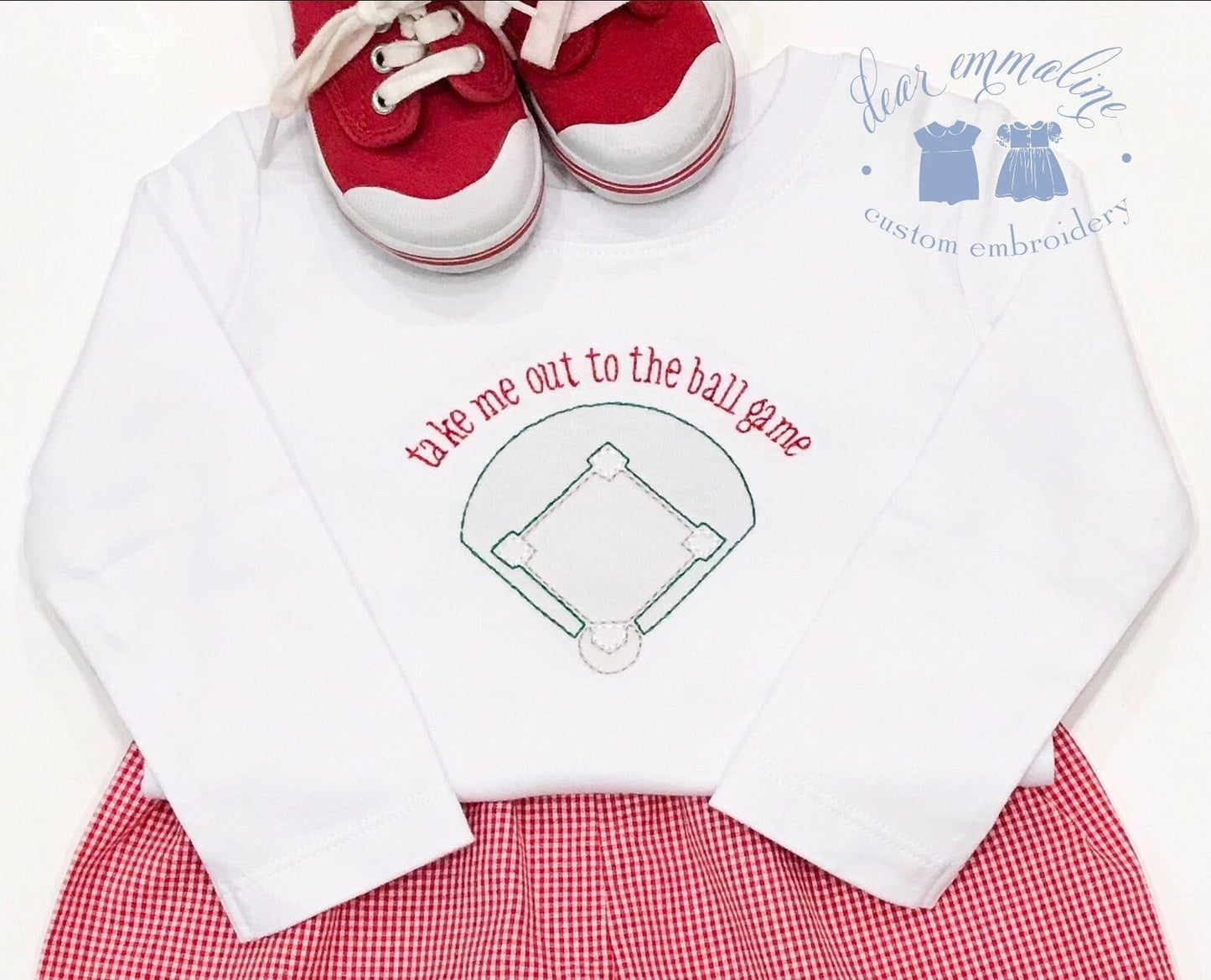 Baseball Field Shadow Embroidery Shirt