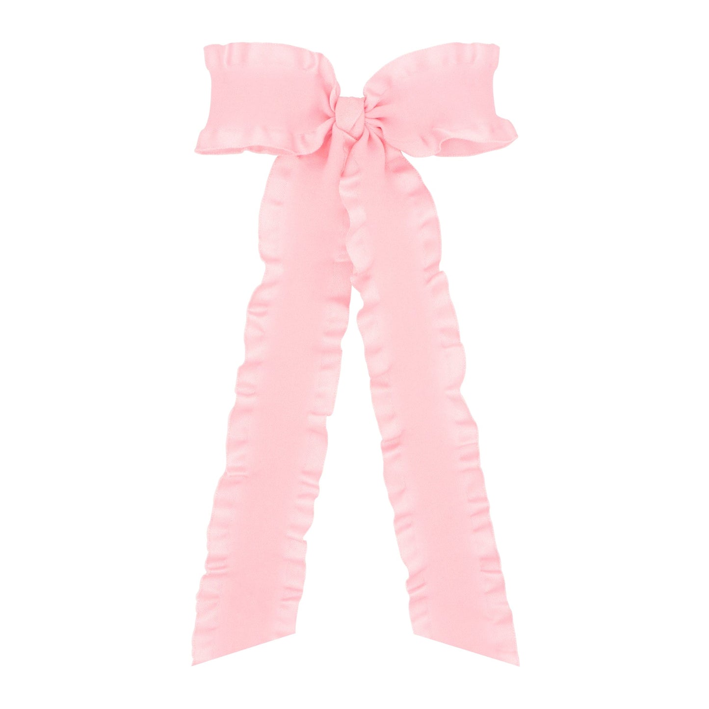 Ruffle Edge Satin Ribbon Bow with Streamer Tails