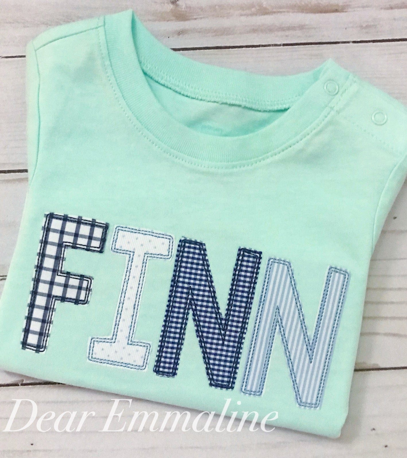 Bean Stitch Applique Name Shirt