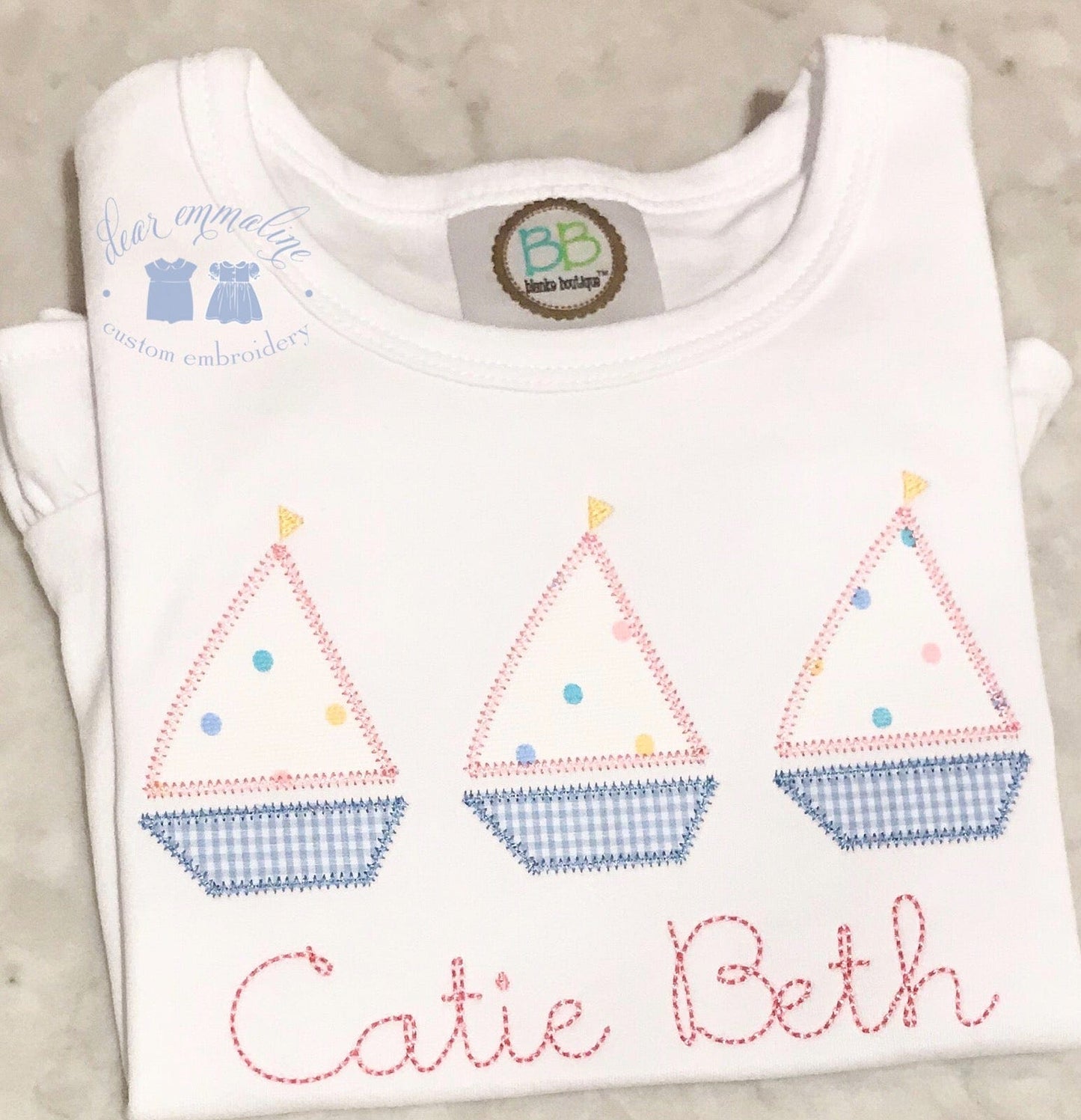 Confetti Dot Sailboat Trio Shirt