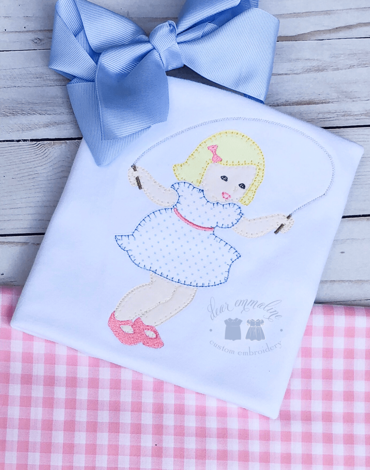 Jump Rope Girl Applique Shirt