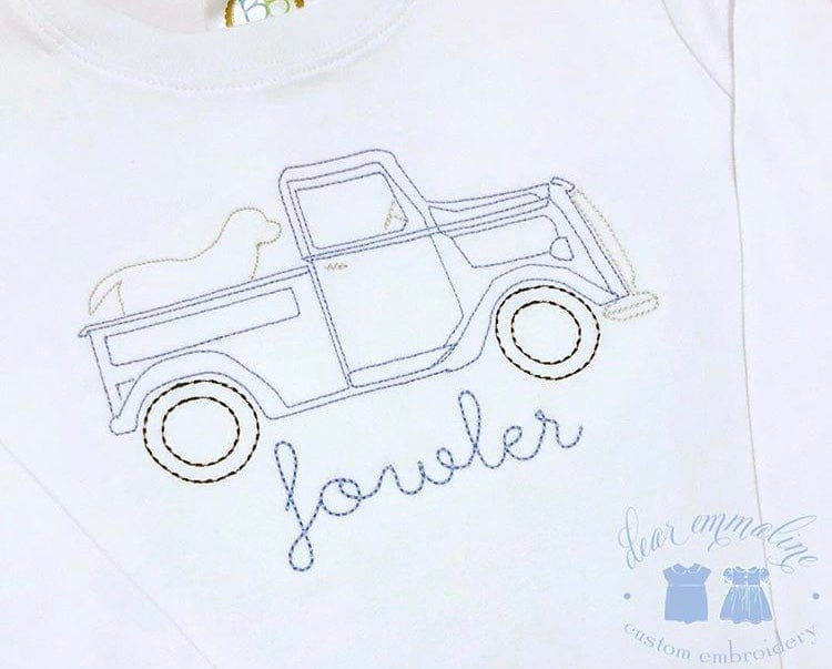 Vintage Truck with Lab Shirt