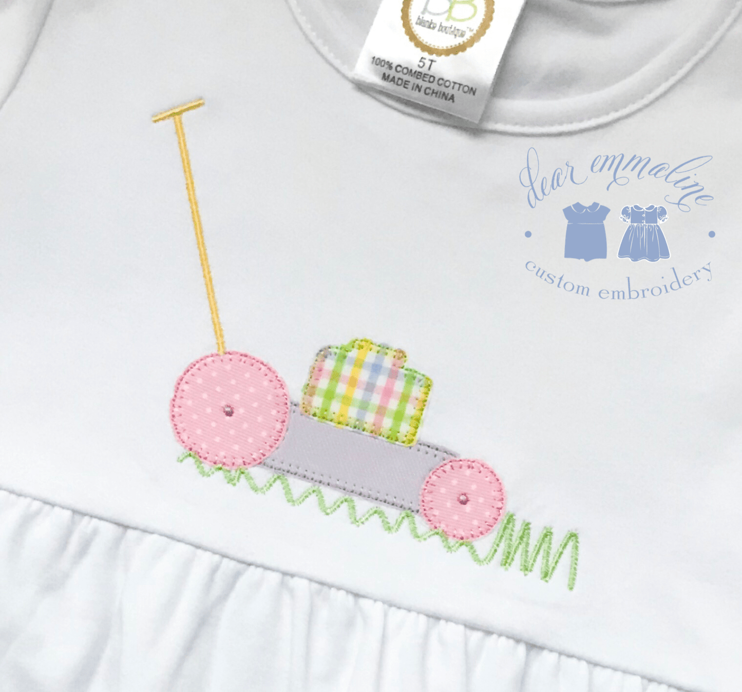 Girl Lawn Mower Applique Shirt