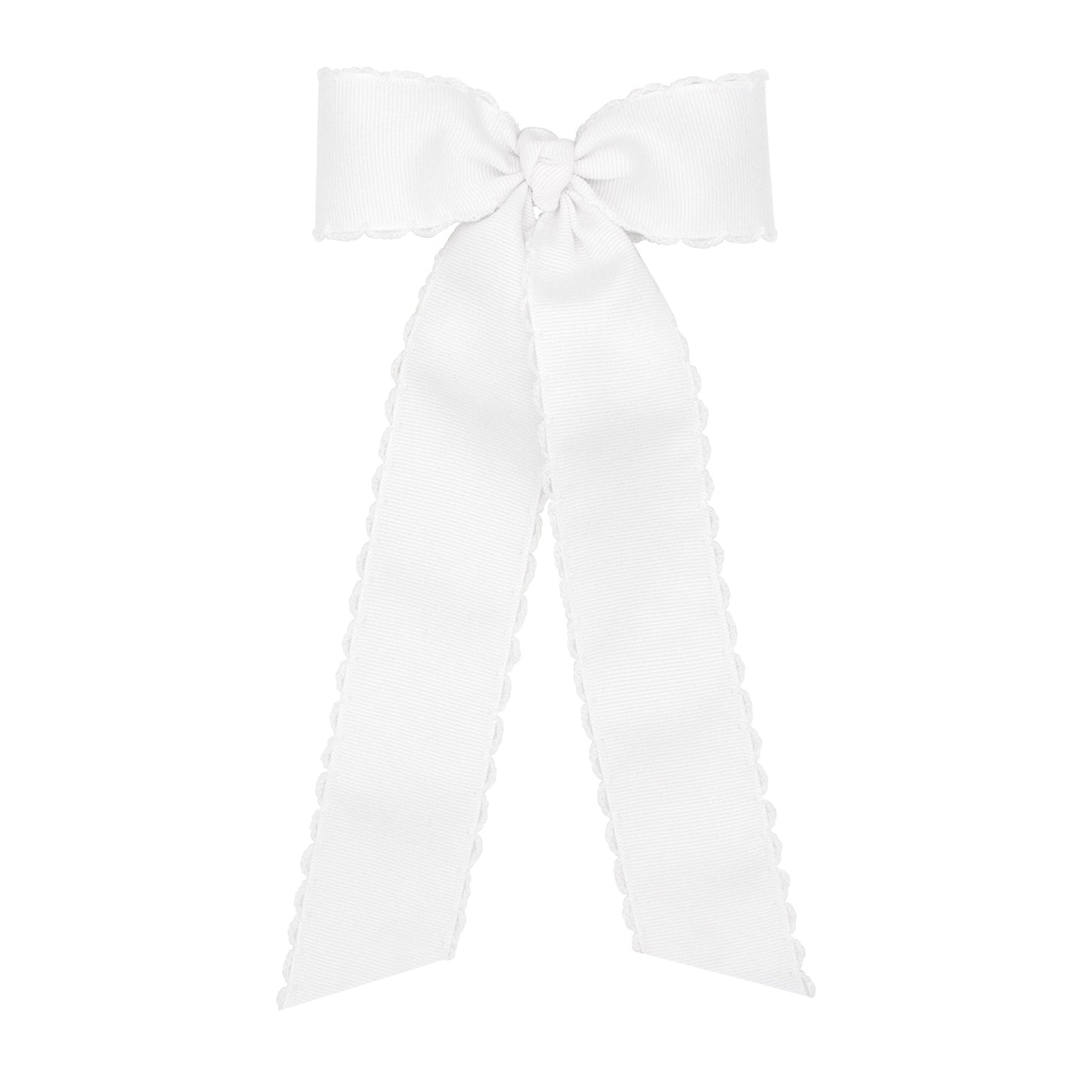 Ruffle Edge Satin Ribbon Bow with Streamer Tails