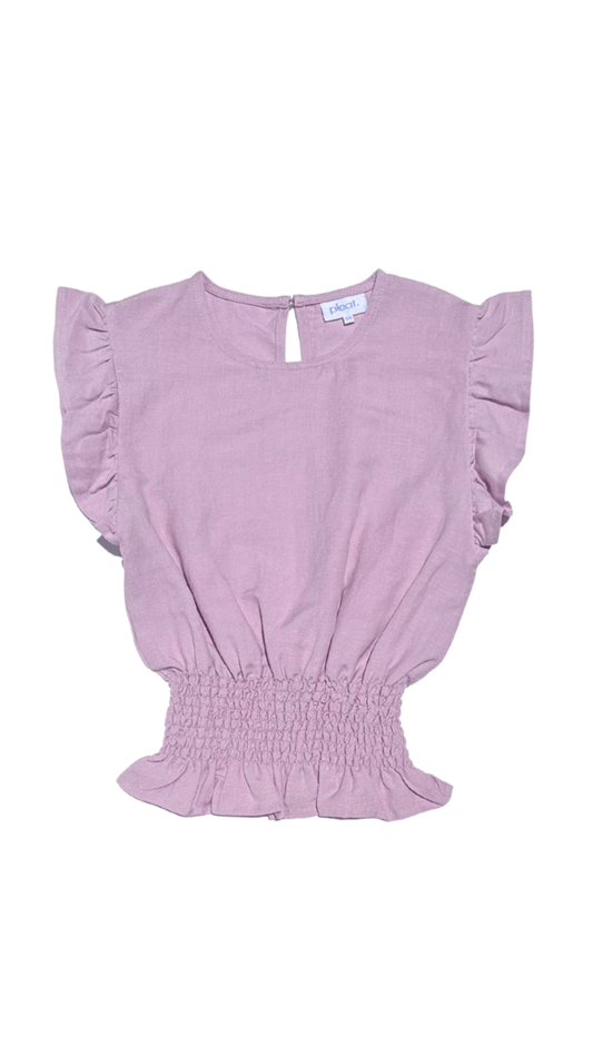 Cille Top, Lilac Linen