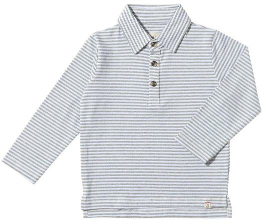 Midway Polo/Grey and White Stripe