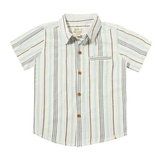 Newport Woven Shirt/Navy, blue, white stripe