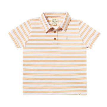 Tangerine, Lime & White Pique Polo