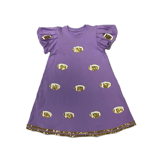 Sequin Footballs Bubble Sleeve Dress