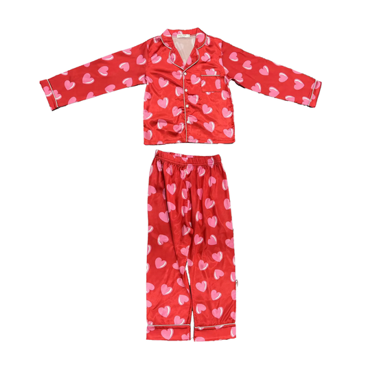 Loungewear, Red with Pink Hearts