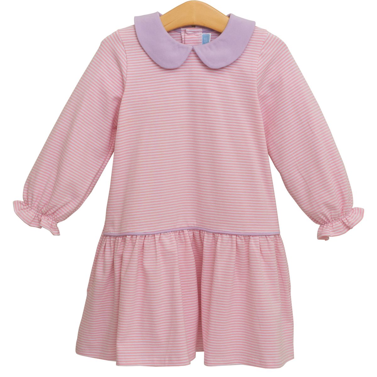 Katherine Dress - Light Pink and Lavender Stripe