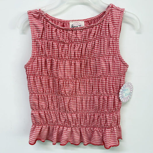 Red and White Gingham Smocked Tank