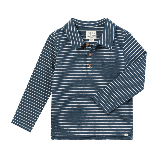 Spencer Polo, Blue and White Stripe