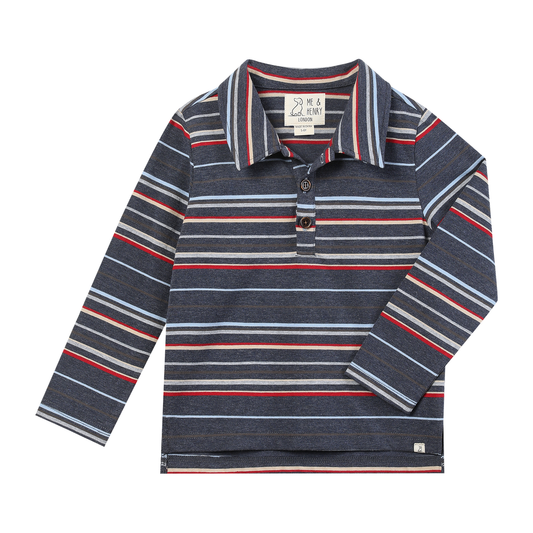 Spencer Polo, Chambray Multi Stripe