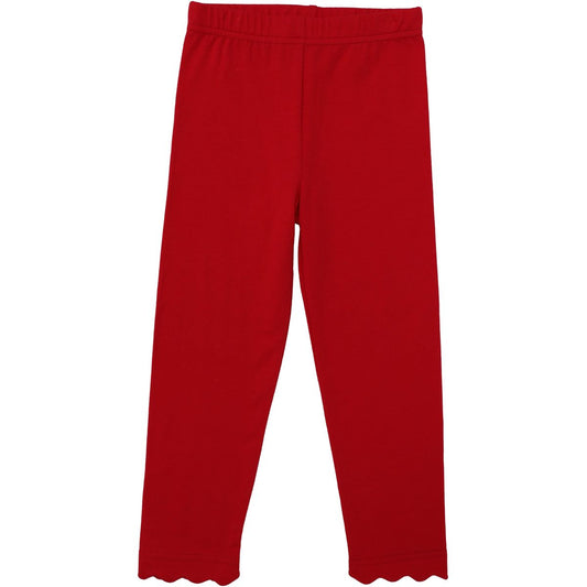 Scalloped Leggings, Red