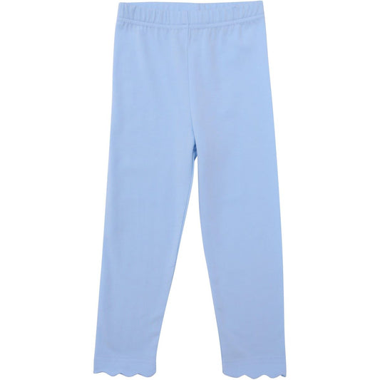 Scalloped Leggings, Light Blue