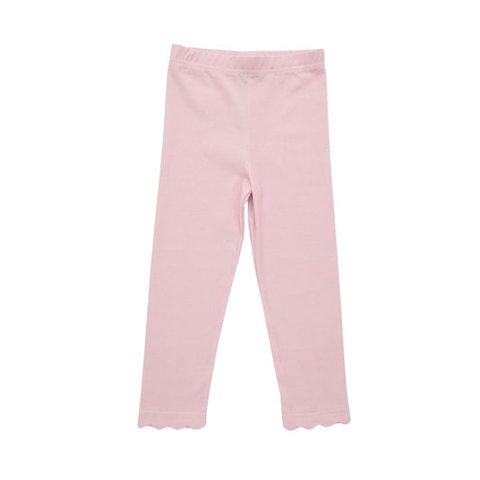 Scalloped Leggings, Light Pink Microgingham